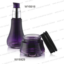 Glass Bottle Fat Bottom Transparent Purple Color Small Neck Lotion Pump 40ml 120ml 100ml and 50g Glass Jar